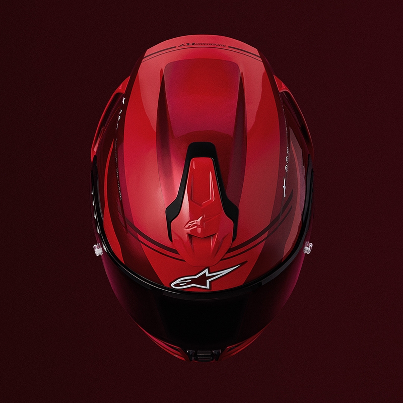 Cască integrală pentru motocicletă Alpinestars S-R7 A-Core roșu-alb