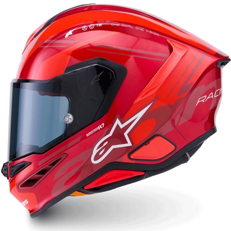 Cască integrală pentru motocicletă Alpinestars S-R7 A-Core roșu-alb