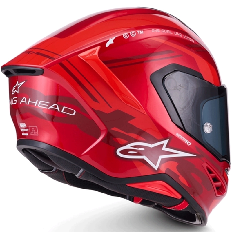 Cască integrală pentru motocicletă Alpinestars S-R7 A-Core roșu-alb