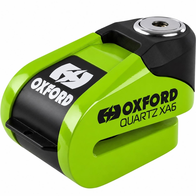 Încuietoare de frână cu disc Oxford Quartz Alarm XA6 - Ediție limitată, verde