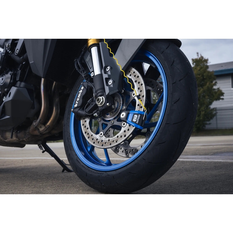 Încuietoare de frână cu disc Oxford Quartz Alarm XA6 - Ediție limitată albastră