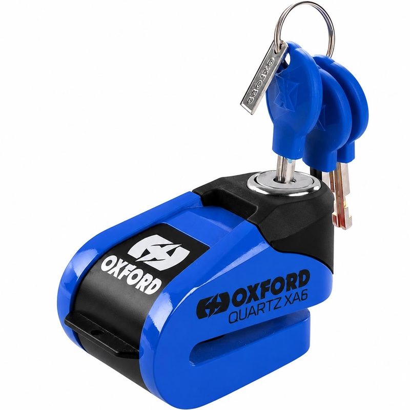 Încuietoare de frână cu disc Oxford Quartz Alarm XA6 - Ediție limitată albastră