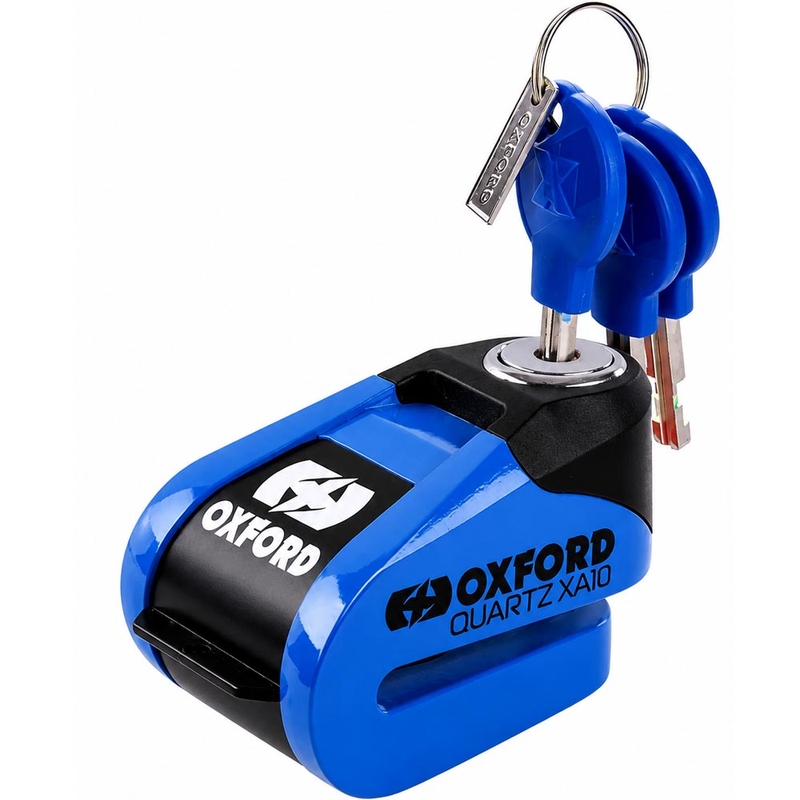 Lacăt de frână cu disc Oxford Quartz Alarm XA10 - Ediție limitată, albastru