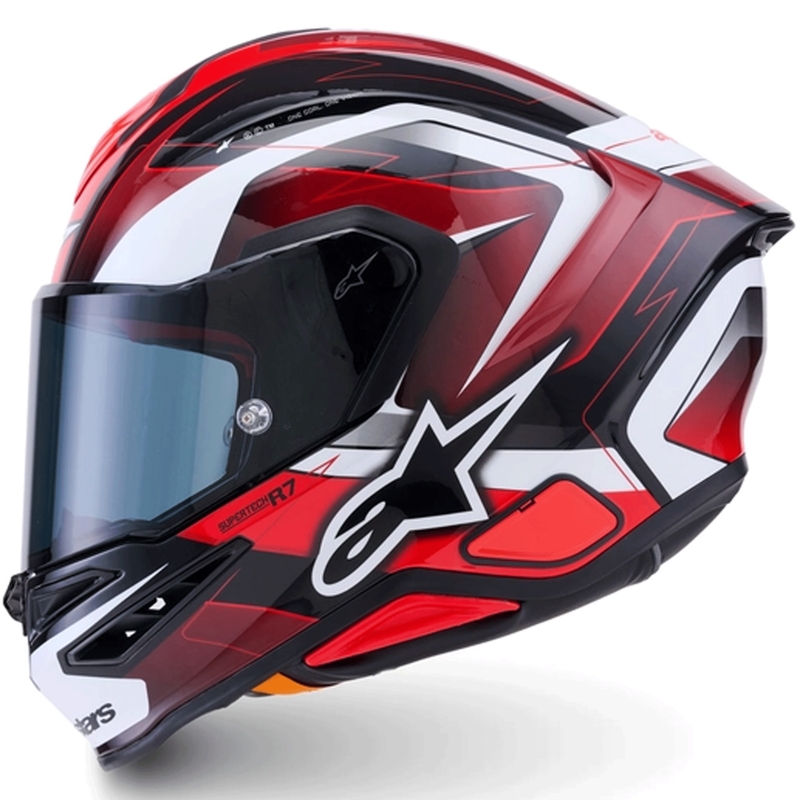 Cască integrală pentru motocicletă Alpinestars S-R7 Kinetis negru-roșu-alb