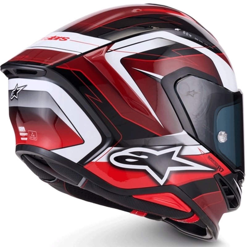 Cască integrală pentru motocicletă Alpinestars S-R7 Kinetis negru-roșu-alb