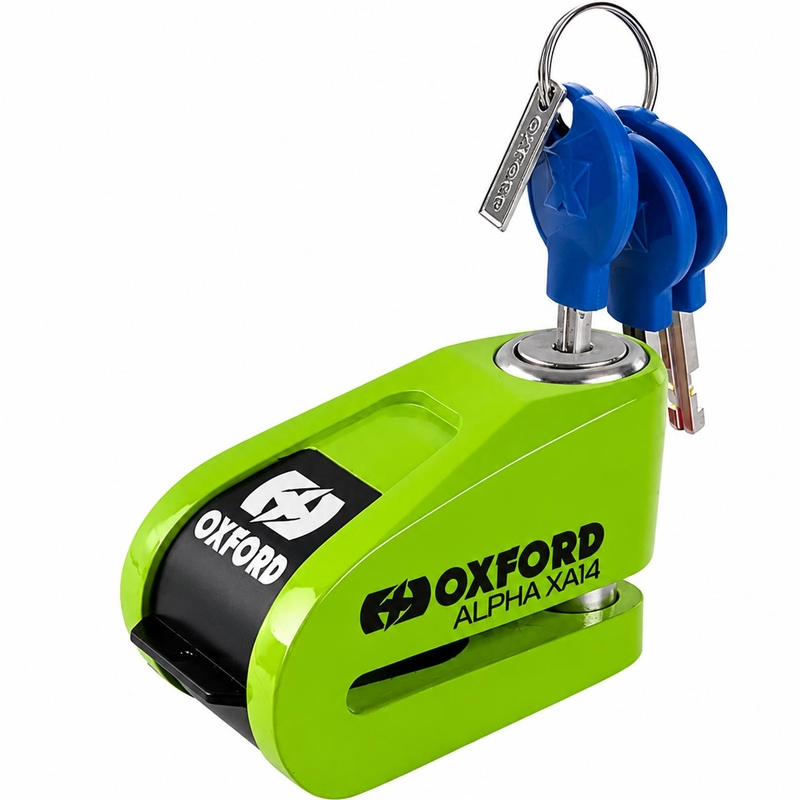 Blocator de frână cu disc Oxford Alpha Alarm XA14 - Ediție limitată verde
