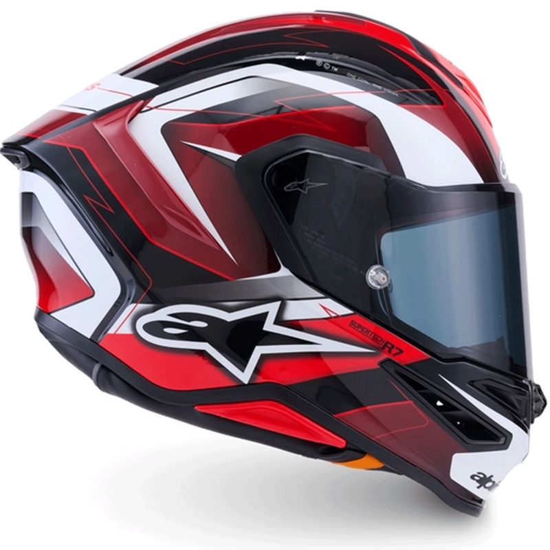 Cască integrală pentru motocicletă Alpinestars S-R7 Kinetis negru-roșu-alb