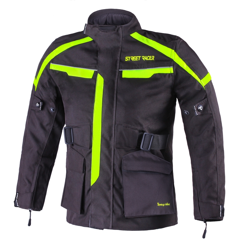 Geacă moto pentru copii Street Racer Drago negru-galben fluorescent lichidare