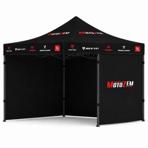 Cort de curse MotoZem Brand cu pereți laterali, negru