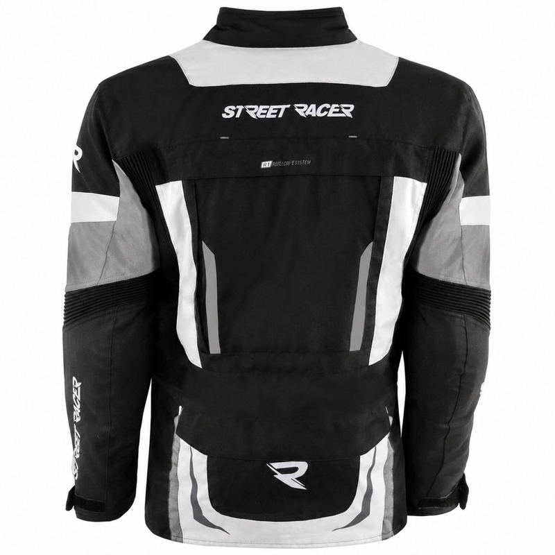 Geacă de motocicletă Street Racer Hilax negru-gri deschis
