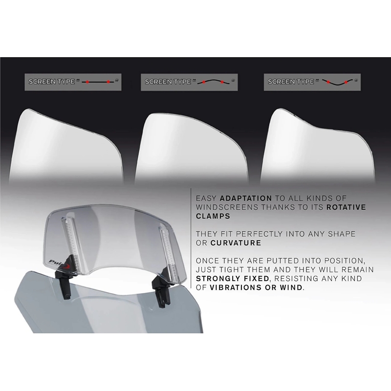 Multiadjustable visor PUIG 2.0 clip-on smoke