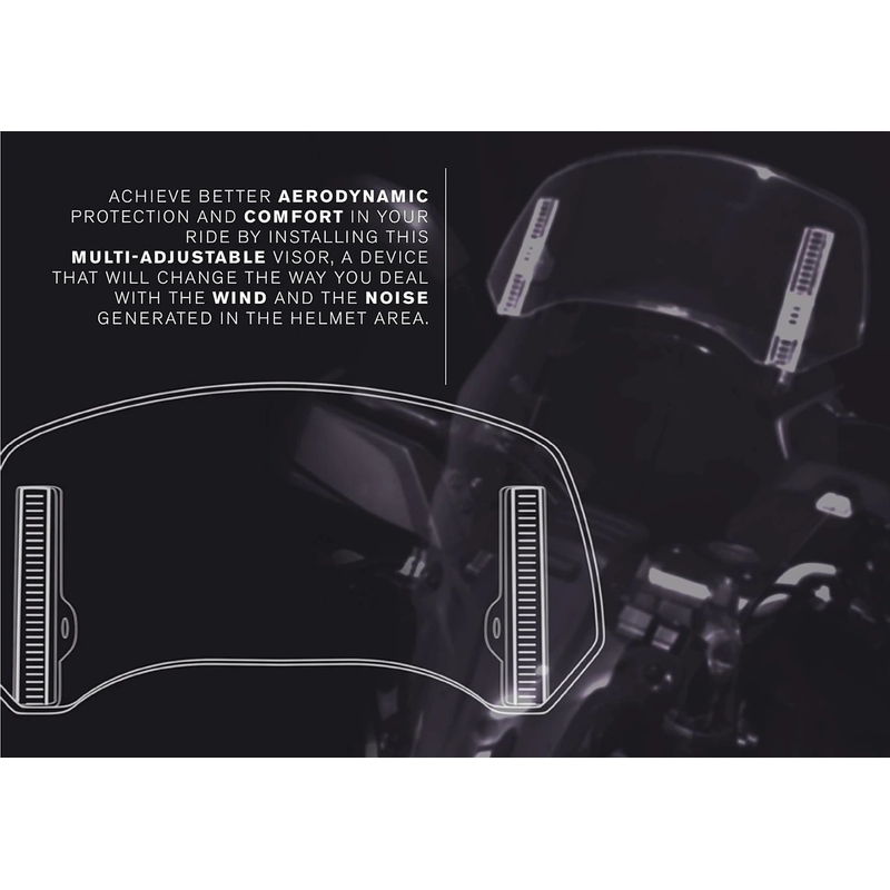 Multiadjustable visor PUIG 2.0 clip-on smoke
