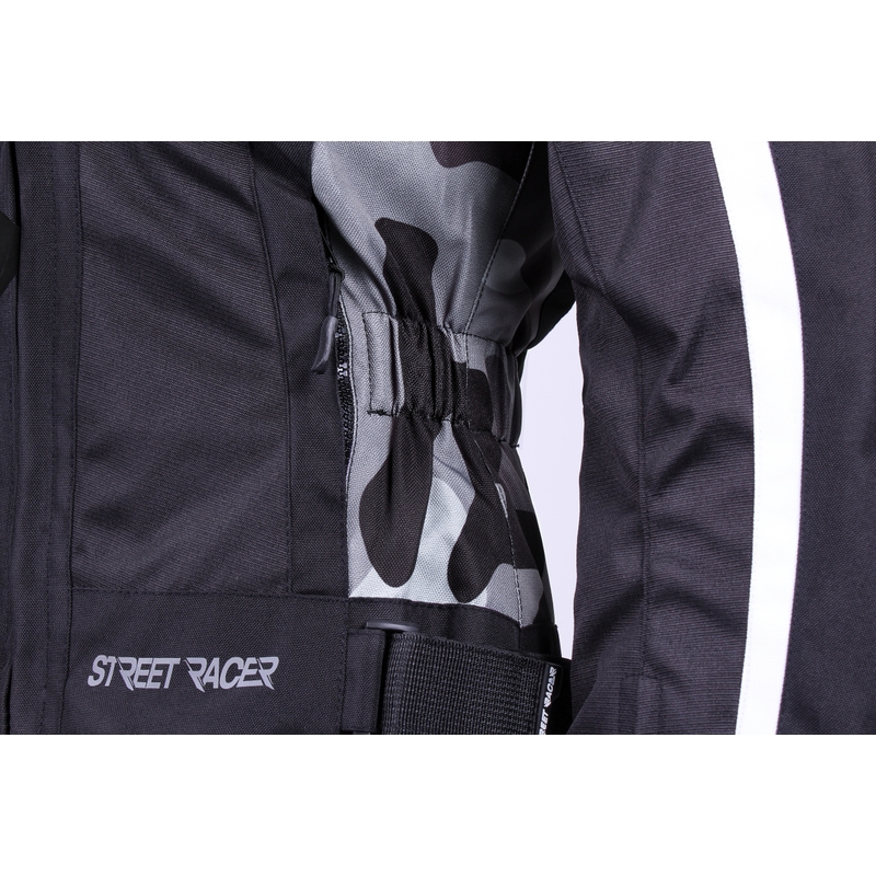 Geacă moto pentru femei Street Racer Betty negru-alb-gri