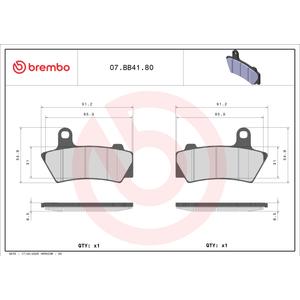 Placute de frana BREMBO 07BB4180