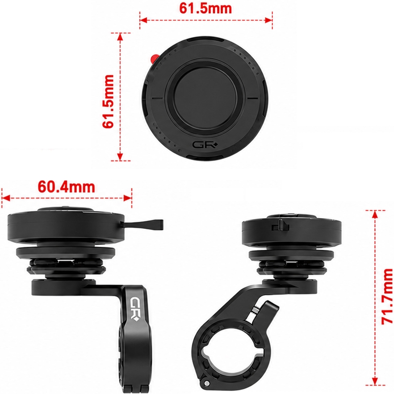 Suport telefon curbat pentru ghidonul motocicletei GRxplore MT10, negru