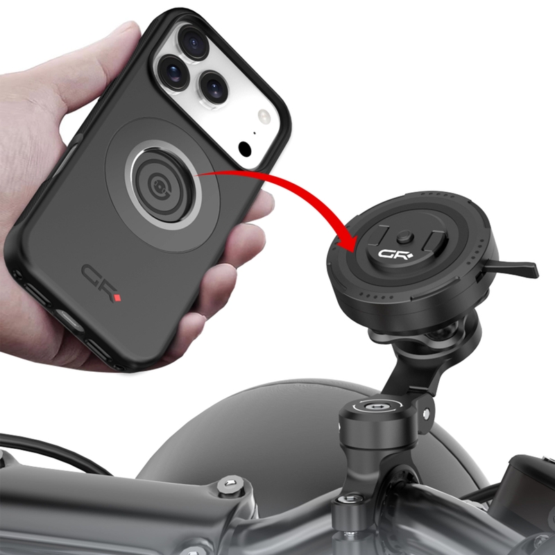 Suport telefon pentru ghidonul motocicletei cu braț reglabil GRxplore MT11 negru