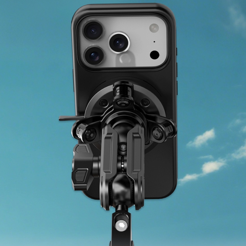 Suport telefon pentru ghidonul motocicletei cu amortizor de vibrații din poliamidă 3D GRxplore MT6 negru