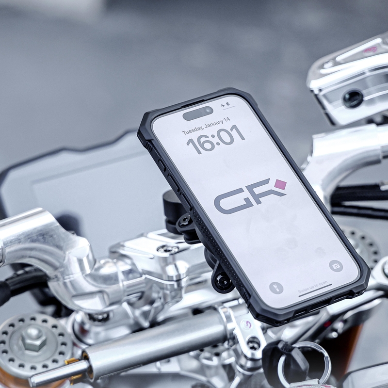 Suport telefon ghidon cu încărcare Qi2 certificată GRxplore MW60 negru