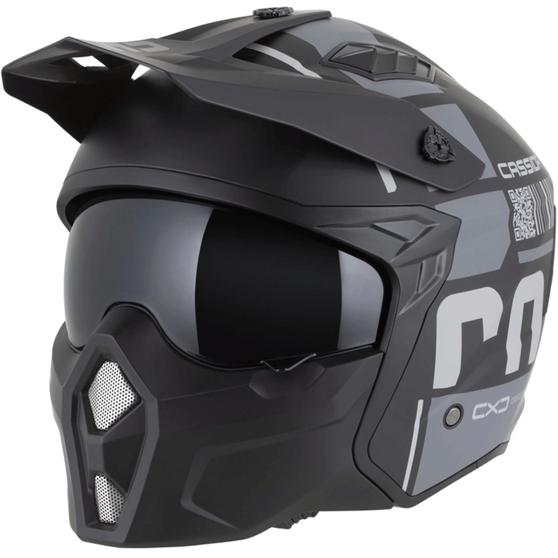 Cască modulară de motocicletă Cassida Cross Country Code negru mat-gri închis-gri deschis