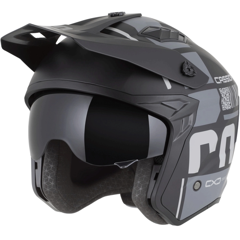 Cască modulară de motocicletă Cassida Cross Country Code negru mat-gri închis-gri deschis