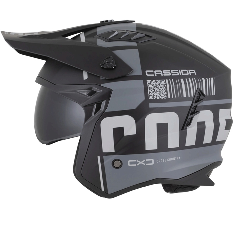 Cască modulară de motocicletă Cassida Cross Country Code negru mat-gri închis-gri deschis