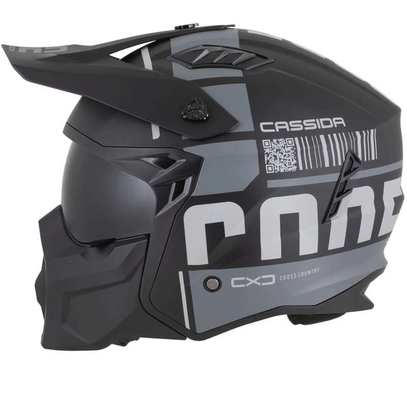 Cască modulară de motocicletă Cassida Cross Country Code negru mat-gri închis-gri deschis