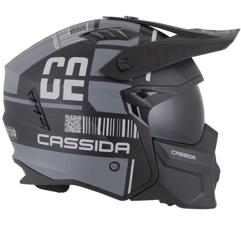 Cască modulară de motocicletă Cassida Cross Country Code negru mat-gri închis-gri deschis
