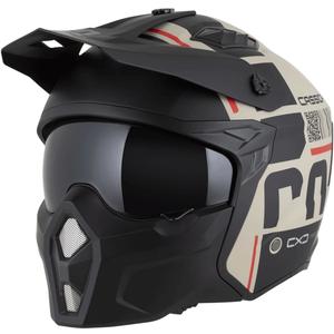 Cască modulară de motocicletă Cassida Cross Country Code nisip mat-negru-roșu