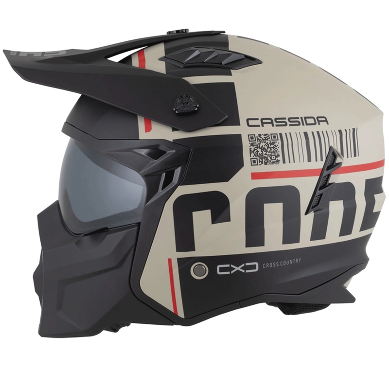 Cască modulară de motocicletă Cassida Cross Country Code nisip mat-negru-roșu