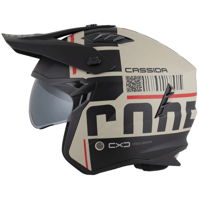 Cască modulară de motocicletă Cassida Cross Country Code nisip mat-negru-roșu