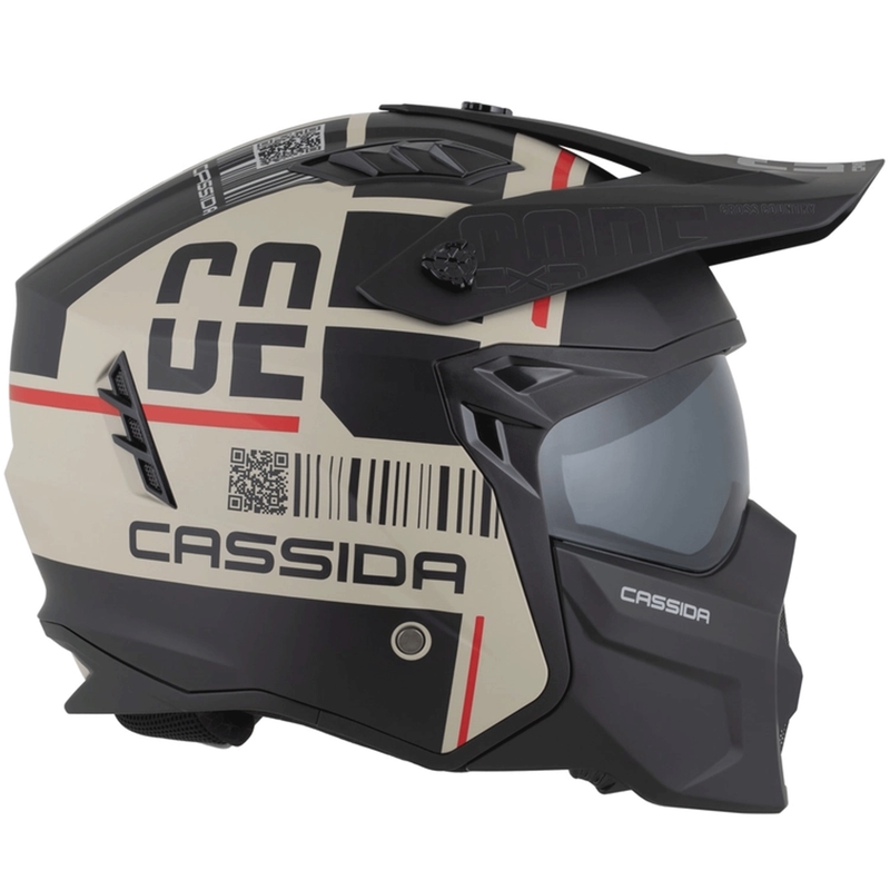 Cască modulară de motocicletă Cassida Cross Country Code nisip mat-negru-roșu