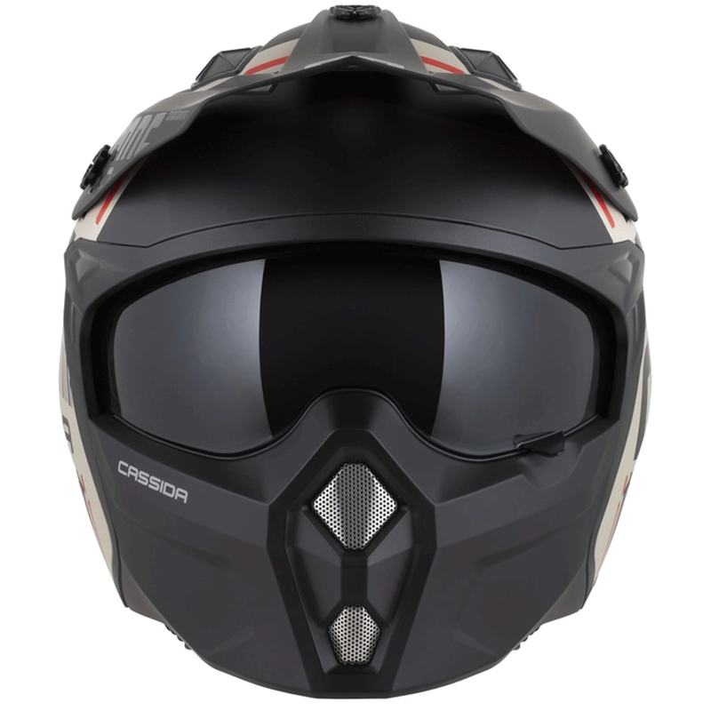 Cască modulară de motocicletă Cassida Cross Country Code nisip mat-negru-roșu