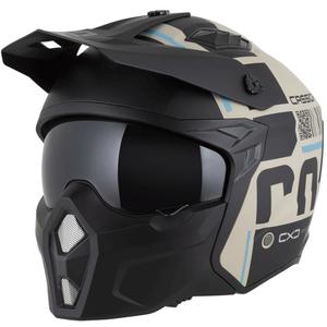 Cască modulară pentru motocicletă Cross Country Code nisip mat-negru-albastru deschis