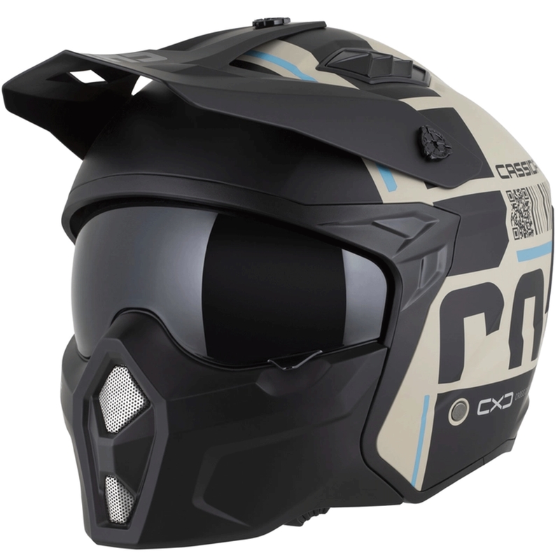 Cască modulară pentru motocicletă Cross Country Code nisip mat-negru-albastru deschis