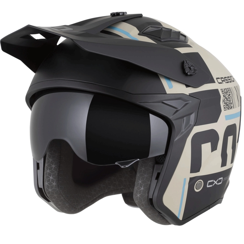 Cască modulară pentru motocicletă Cross Country Code nisip mat-negru-albastru deschis