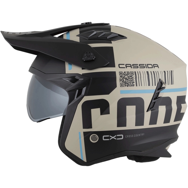 Cască modulară pentru motocicletă Cross Country Code nisip mat-negru-albastru deschis