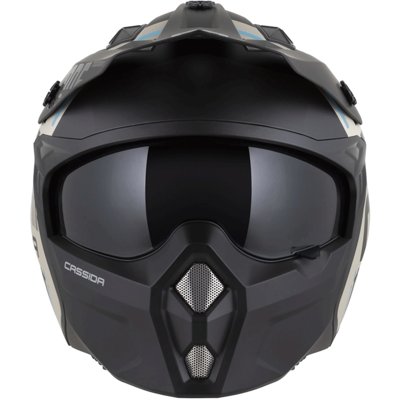 Cască modulară pentru motocicletă Cross Country Code nisip mat-negru-albastru deschis