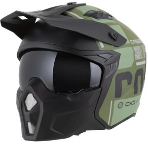 Cască modulară pentru motocicletă Cassida Cross Country Code verde-gri-negru mat