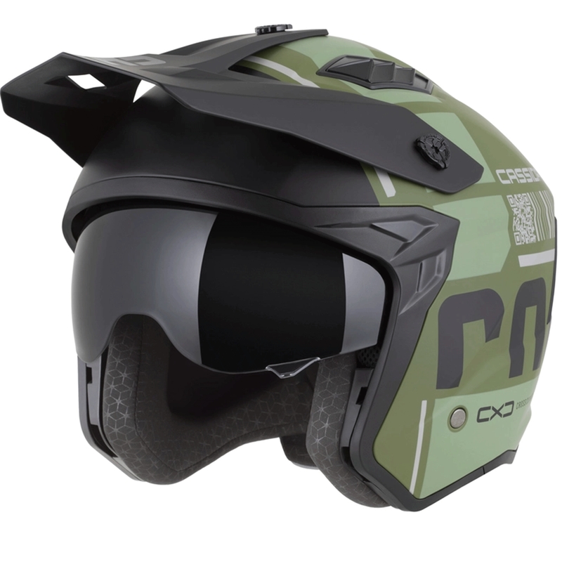 Cască modulară pentru motocicletă Cassida Cross Country Code verde-gri-negru mat