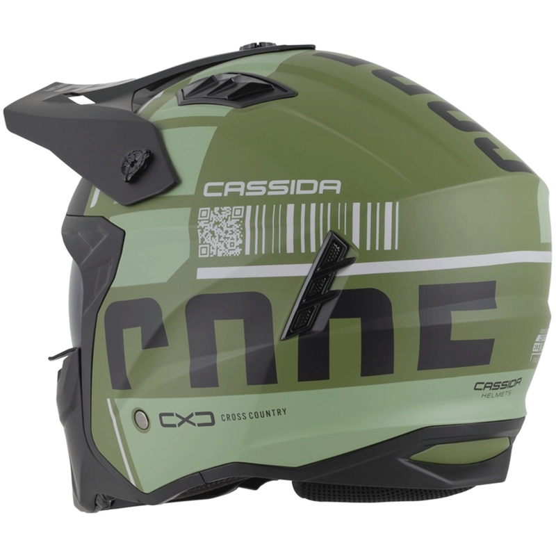 Cască modulară pentru motocicletă Cassida Cross Country Code verde-gri-negru mat