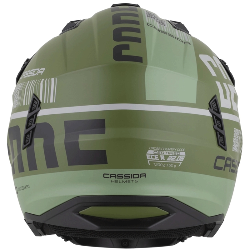 Cască modulară pentru motocicletă Cassida Cross Country Code verde-gri-negru mat