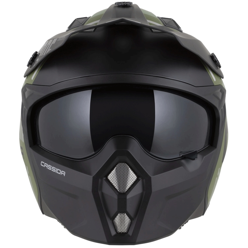 Cască modulară pentru motocicletă Cassida Cross Country Code verde-gri-negru mat