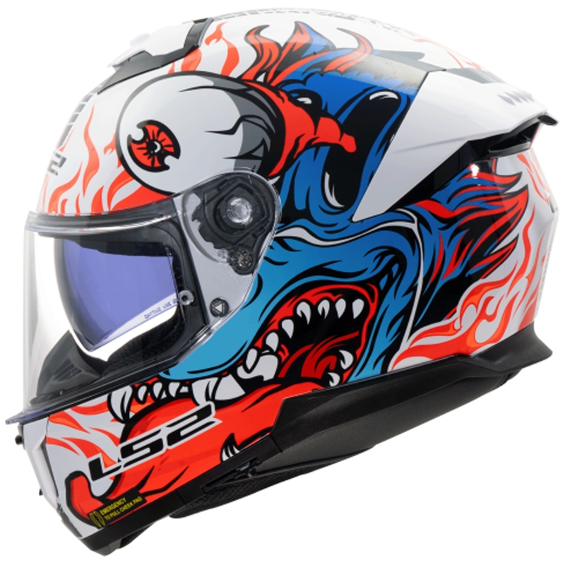 Cască integrală pentru motocicletă LS2 FF808 Stream II Inferno alb-albastru