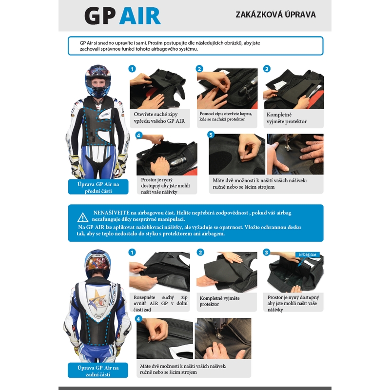 Airbag vesta HELITE GP Air 2 negru și alb