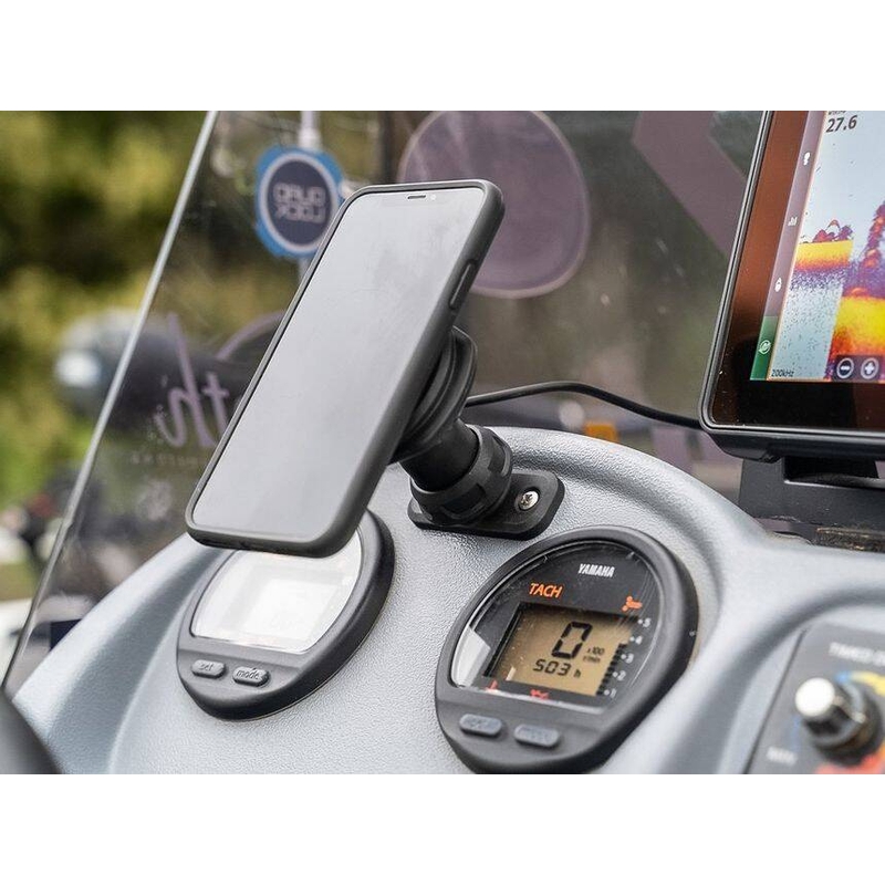 Bază dreptunghiulară plată cu 2 găuri Quad Lock® 360, neagră
