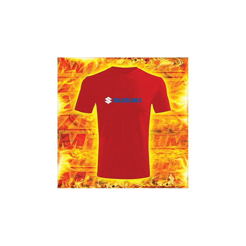 Tricou s motivem Suzuki roșu