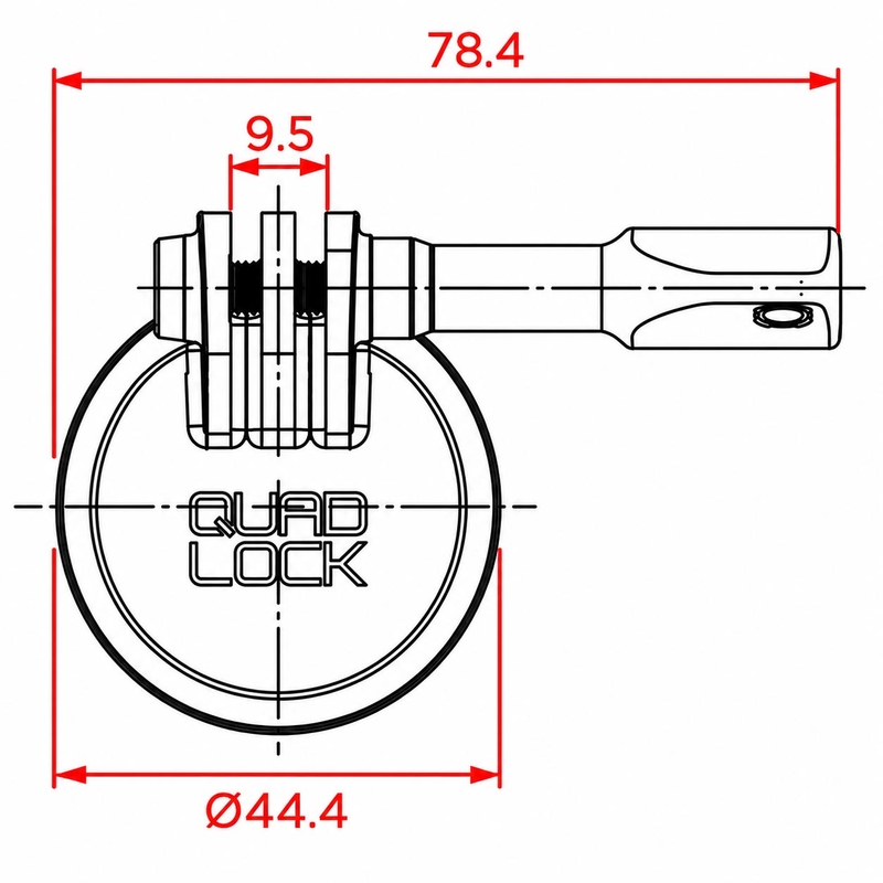 Adaptor pentru cameră sport Quad Lock® - GoPro standard, negru