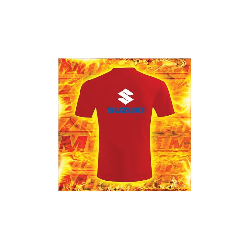 Tricou s motivem Suzuki roșu