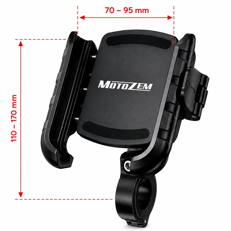Suport telefon antivibrații MotoZem ISO PRO negru