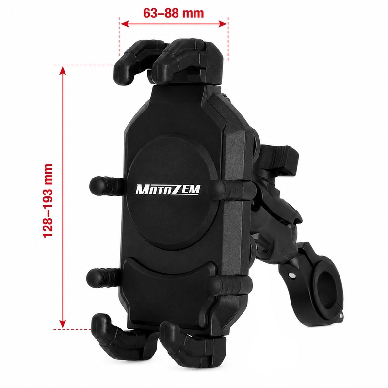 Suport telefon mobil antivibrații MotoZem Claw, negru